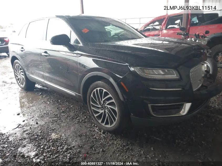 2019 Lincoln Nautilus Reserve VIN: 2LMPJ6L93KBL11514 Lot: 40881327