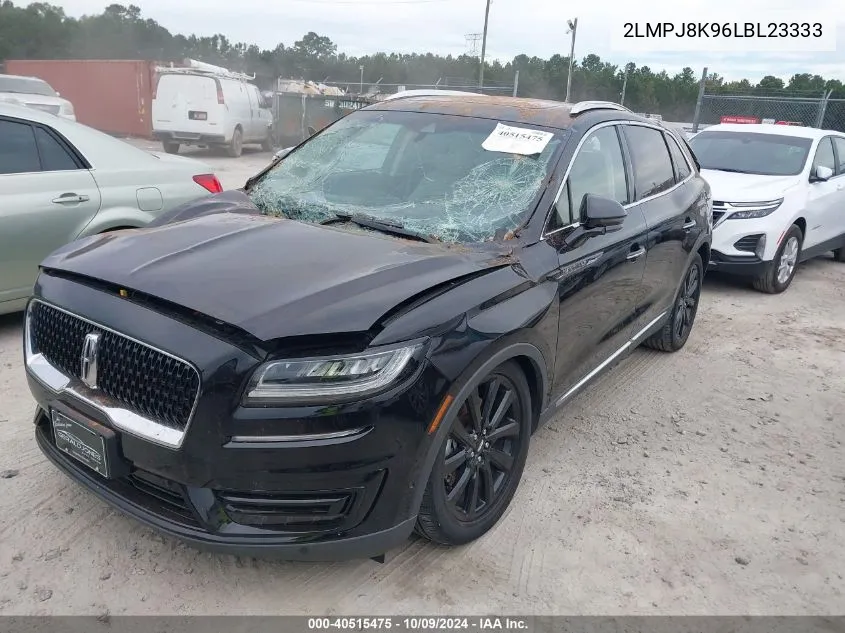 2020 Lincoln Nautilus Reserve VIN: 2LMPJ8K96LBL23333 Lot: 40515475