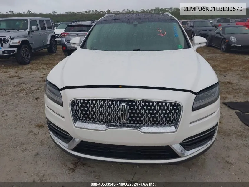 2020 Lincoln Nautilus Reserve VIN: 2LMPJ6K91LBL30579 Lot: 40533945