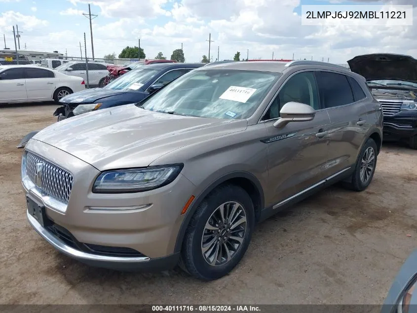 2LMPJ6J92MBL11221 2021 Lincoln Nautilus Standard