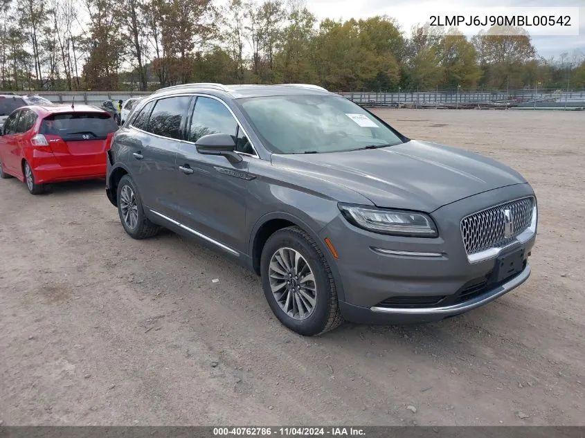 2021 Lincoln Nautilus Standard VIN: 2LMPJ6J90MBL00542 Lot: 40762786