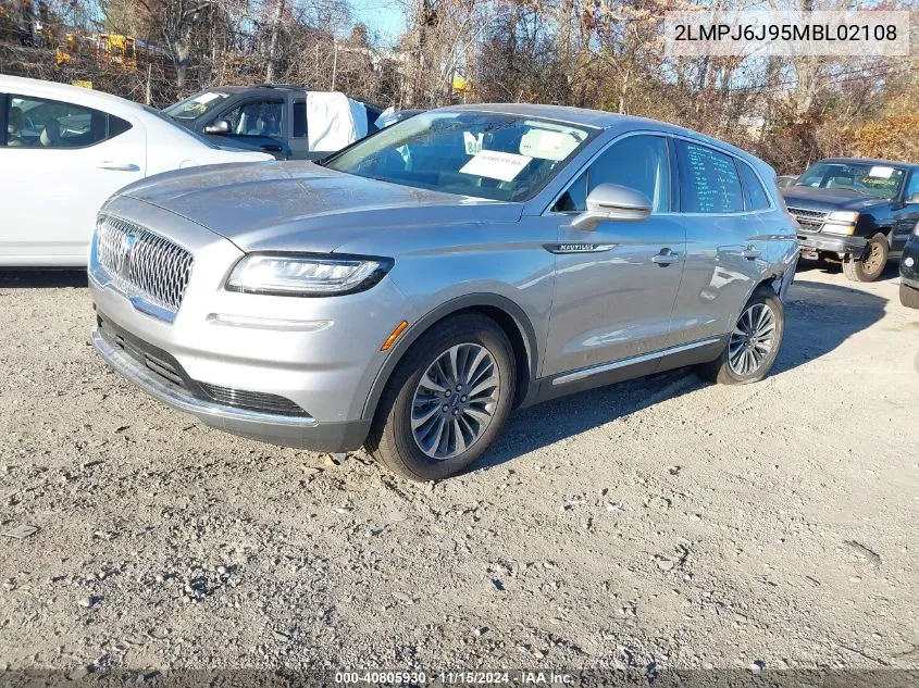 2021 Lincoln Nautilus Standard VIN: 2LMPJ6J95MBL02108 Lot: 40805930