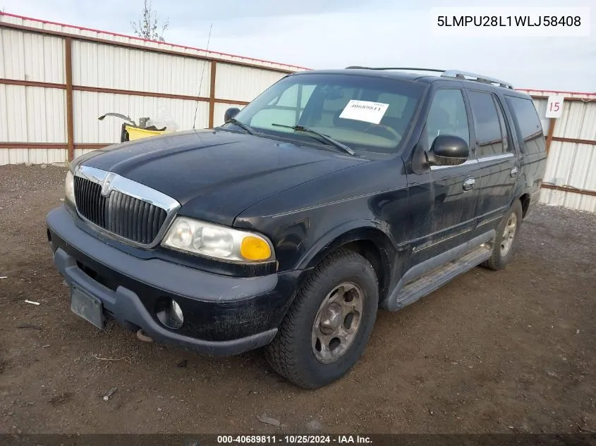 1998 Lincoln Navigator VIN: 5LMPU28L1WLJ58408 Lot: 40689811