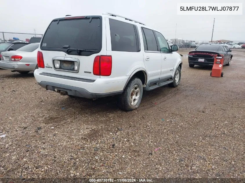 1998 Lincoln Navigator VIN: 5LMFU28L7WLJ07877 Lot: 40730192