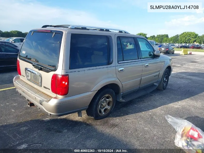 2000 Lincoln Navigator VIN: 5LMPU28A0YLJ14708 Lot: 40602263