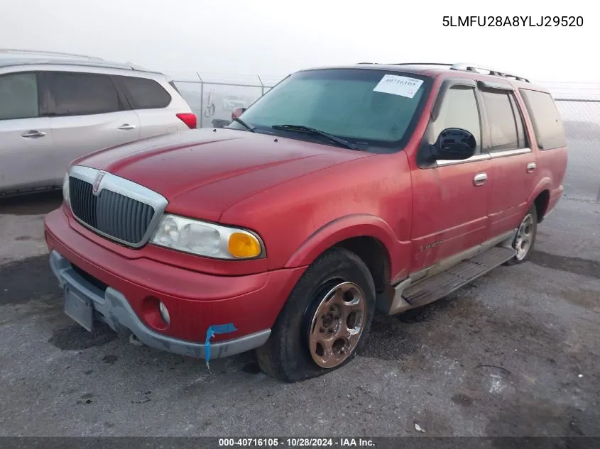 2000 Lincoln Navigator VIN: 5LMFU28A8YLJ29520 Lot: 40716105