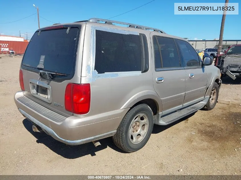 2001 Lincoln Navigator VIN: 5LMEU27R91LJ18325 Lot: 40670807