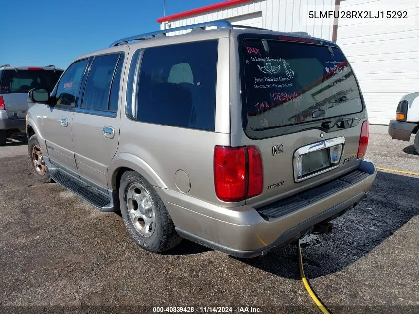 5LMFU28RX2LJ15292 2002 Lincoln Navigator