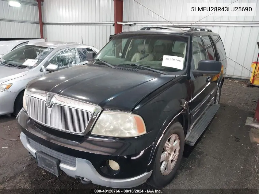 2003 Lincoln Navigator VIN: 5LMFU28R43LJ25690 Lot: 40120766