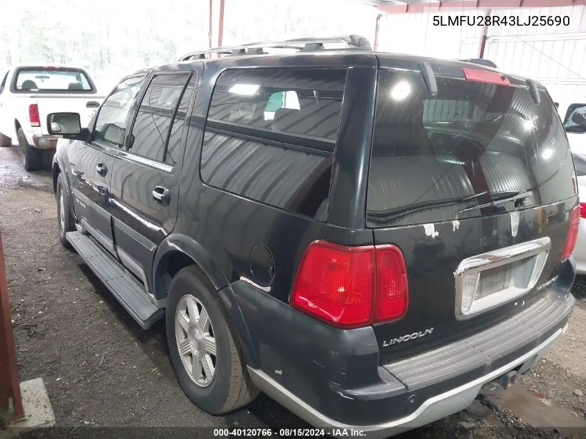 2003 Lincoln Navigator VIN: 5LMFU28R43LJ25690 Lot: 40120766