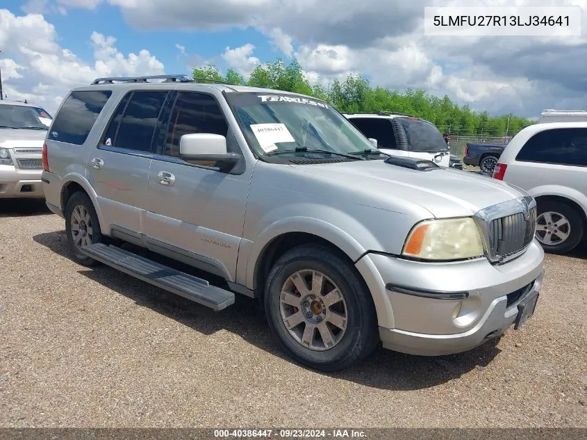 2003 Lincoln Navigator VIN: 5LMFU27R13LJ34641 Lot: 40386447