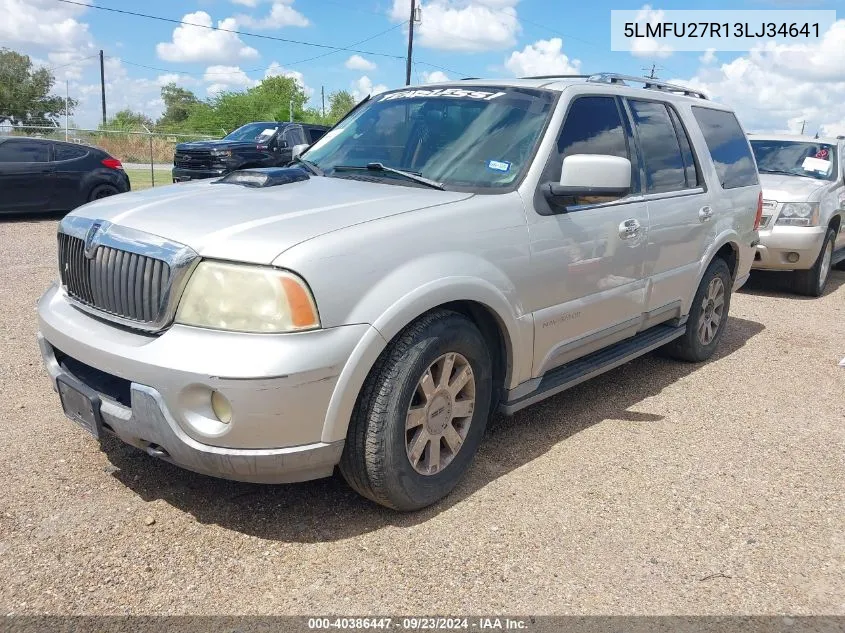 2003 Lincoln Navigator VIN: 5LMFU27R13LJ34641 Lot: 40386447