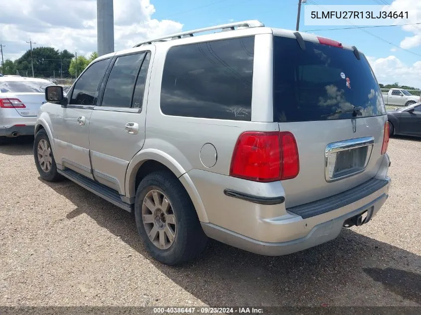 2003 Lincoln Navigator VIN: 5LMFU27R13LJ34641 Lot: 40386447