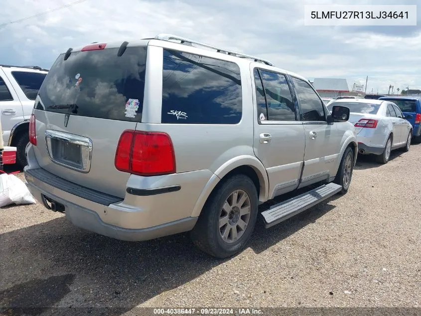 2003 Lincoln Navigator VIN: 5LMFU27R13LJ34641 Lot: 40386447