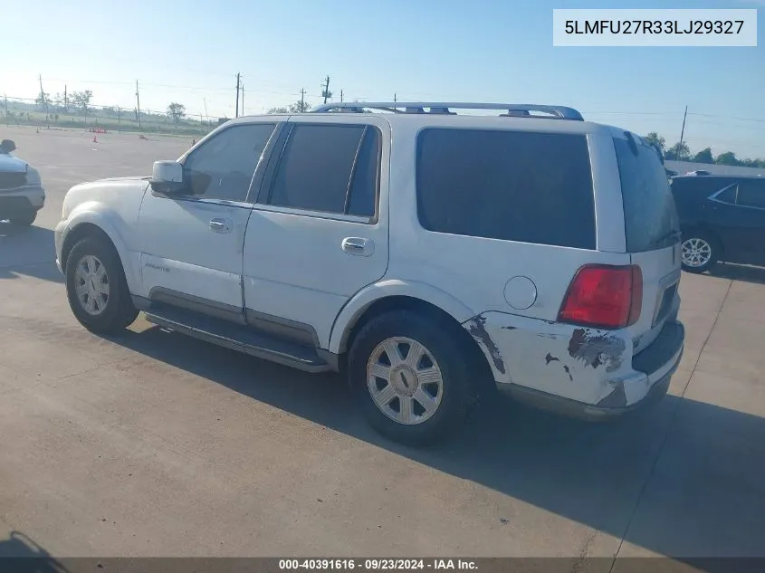 2003 Lincoln Navigator VIN: 5LMFU27R33LJ29327 Lot: 40391616