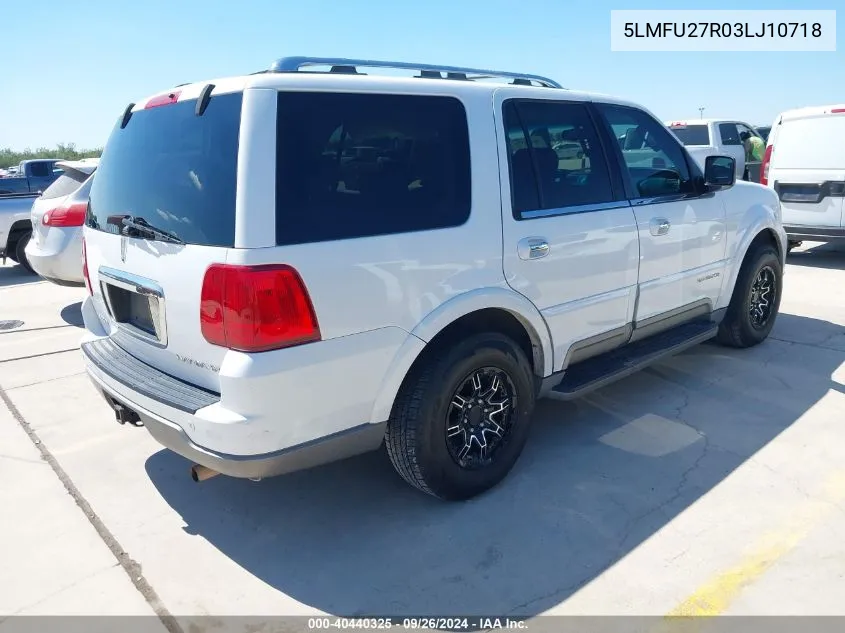 2003 Lincoln Navigator VIN: 5LMFU27R03LJ10718 Lot: 40440325