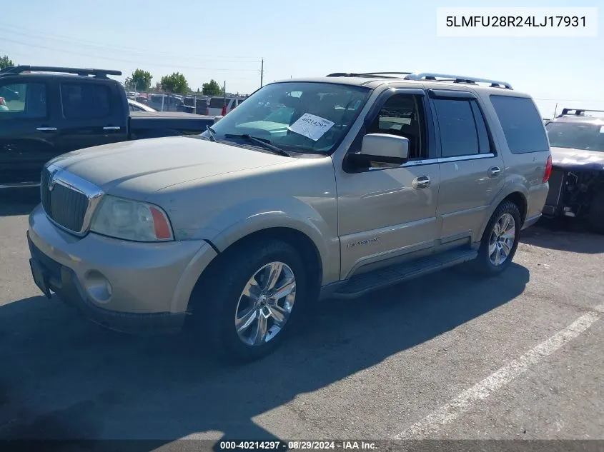 5LMFU28R24LJ17931 2004 Lincoln Navigator