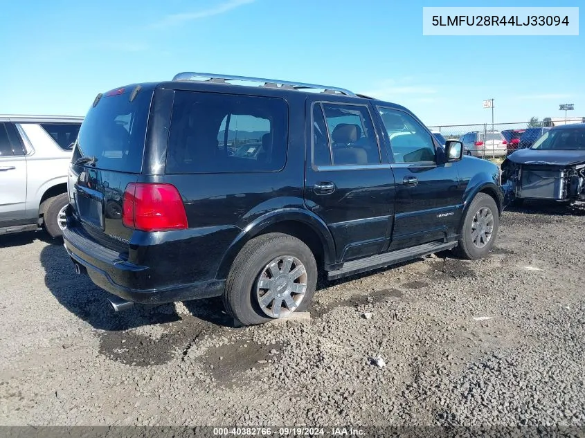 2004 Lincoln Navigator VIN: 5LMFU28R44LJ33094 Lot: 40382766