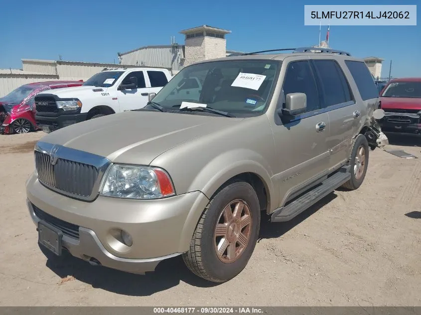 2004 Lincoln Navigator VIN: 5LMFU27R14LJ42062 Lot: 40468177