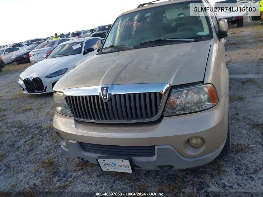 2004 Lincoln Navigator VIN: 5LMFU27R74LJ15500 Lot: 40507053