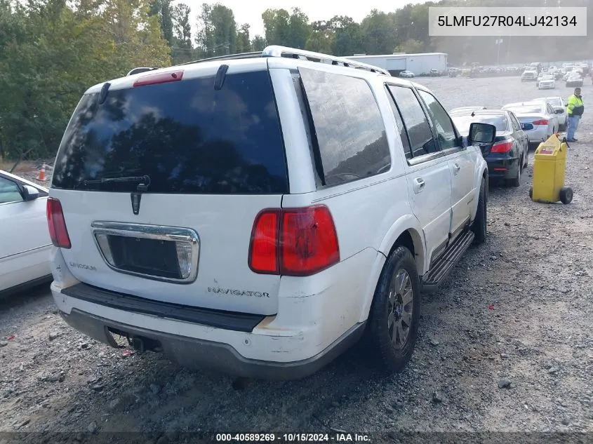 2004 Lincoln Navigator VIN: 5LMFU27R04LJ42134 Lot: 40589269