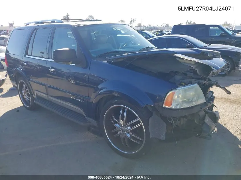 2004 Lincoln Navigator VIN: 5LMFU27R04LJ24071 Lot: 40685524