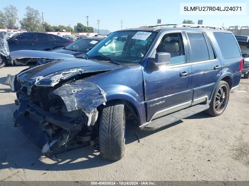 2004 Lincoln Navigator VIN: 5LMFU27R04LJ24071 Lot: 40685524