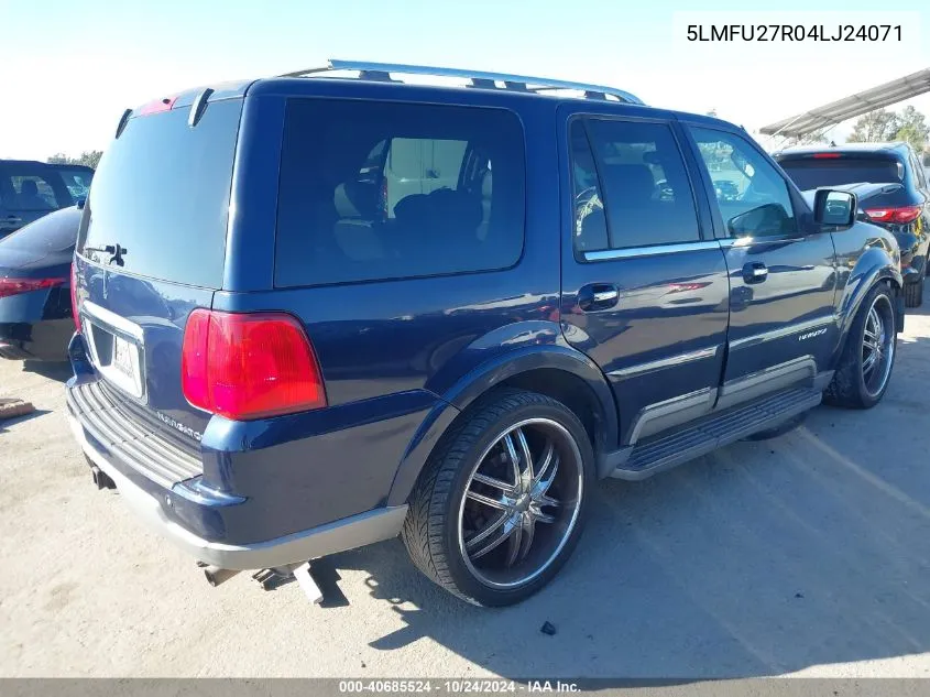 2004 Lincoln Navigator VIN: 5LMFU27R04LJ24071 Lot: 40685524