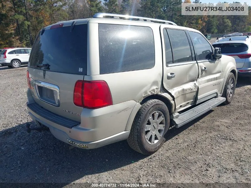 2004 Lincoln Navigator Luxury VIN: 5LMFU27R34LJ03408 Lot: 40774732