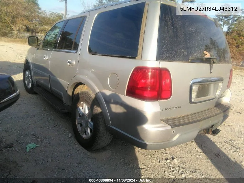 2004 Lincoln Navigator Luxury VIN: 5LMFU27R34LJ43312 Lot: 40808894