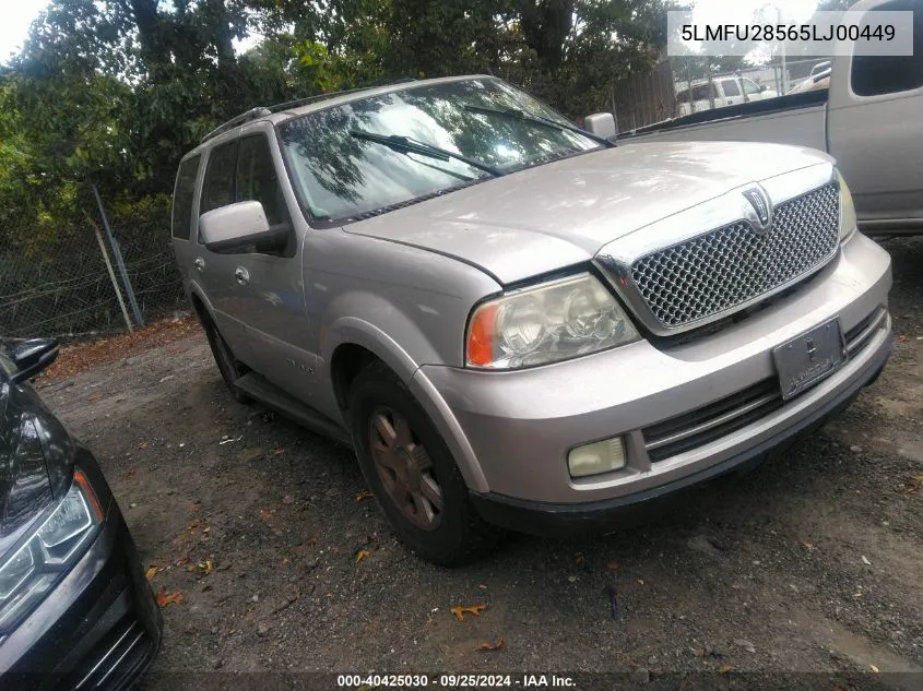 2005 Lincoln Navigator VIN: 5LMFU28565LJ00449 Lot: 40425030