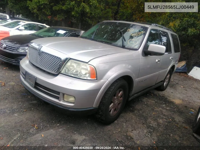 2005 Lincoln Navigator VIN: 5LMFU28565LJ00449 Lot: 40425030