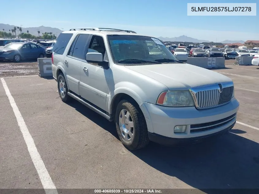 2005 Lincoln Navigator VIN: 5LMFU28575LJ07278 Lot: 40685039