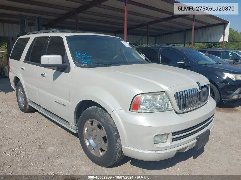 2006 Lincoln Navigator Luxury/Ultimate VIN: 5LMFU275X6LJ20870 Lot: 40532989