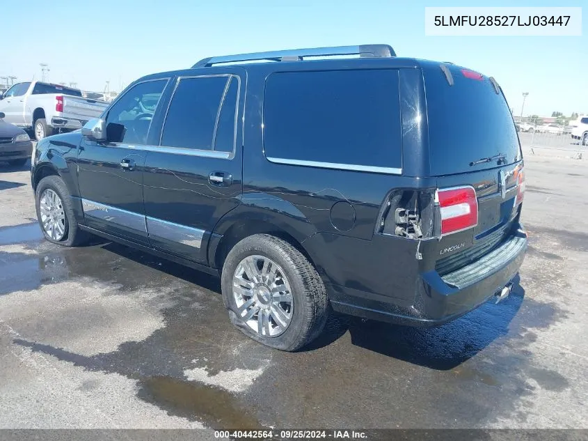 2007 Lincoln Navigator Ultimate VIN: 5LMFU28527LJ03447 Lot: 40442564