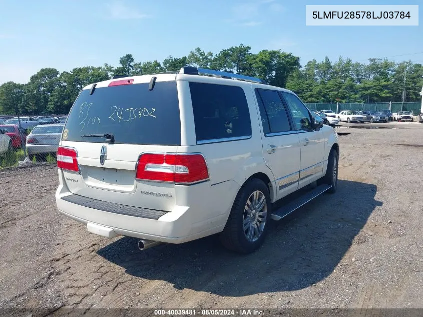 2008 Lincoln Navigator VIN: 5LMFU28578LJ03784 Lot: 40039481