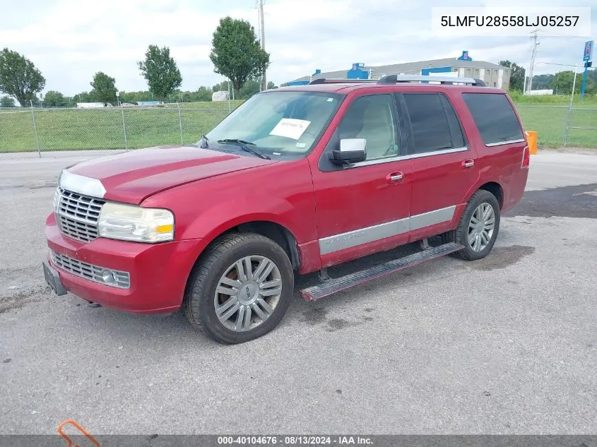 2008 Lincoln Navigator VIN: 5LMFU28558LJ05257 Lot: 40104676