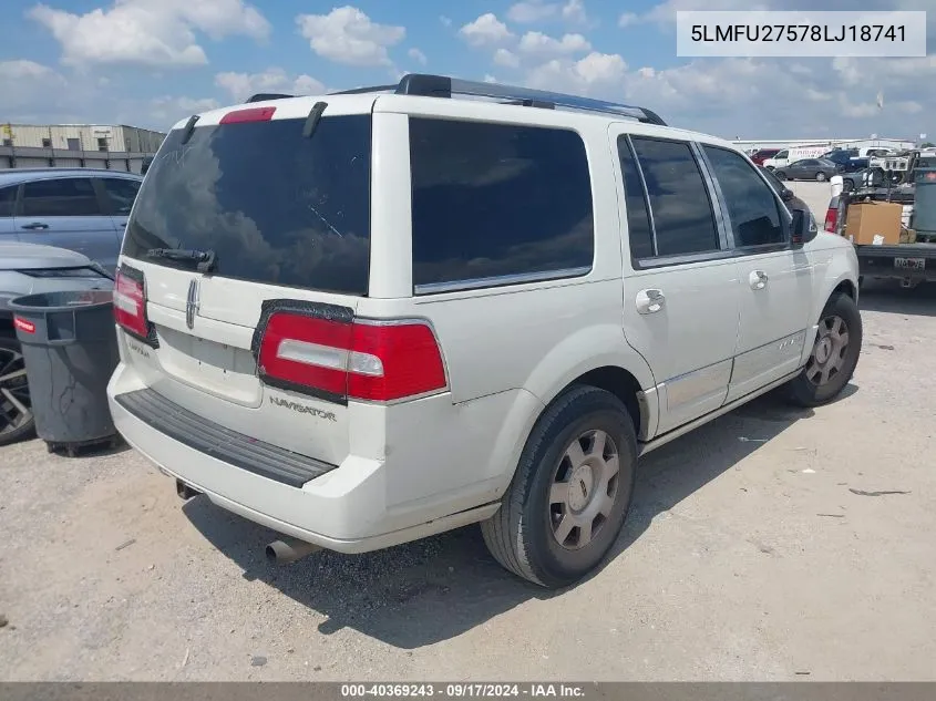 5LMFU27578LJ18741 2008 Lincoln Navigator