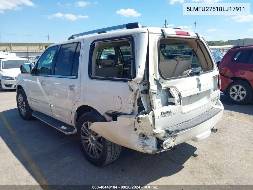 2008 Lincoln Navigator VIN: 5LMFU27518LJ17911 Lot: 40449104