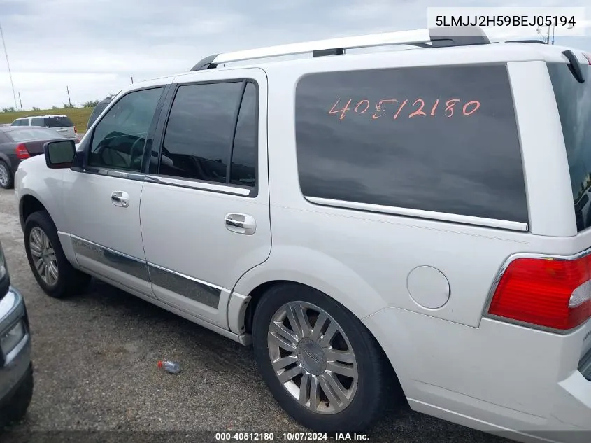 2011 Lincoln Navigator VIN: 5LMJJ2H59BEJ05194 Lot: 40512180