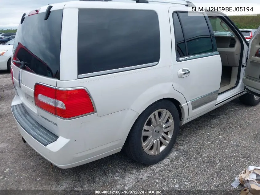 2011 Lincoln Navigator VIN: 5LMJJ2H59BEJ05194 Lot: 40512180