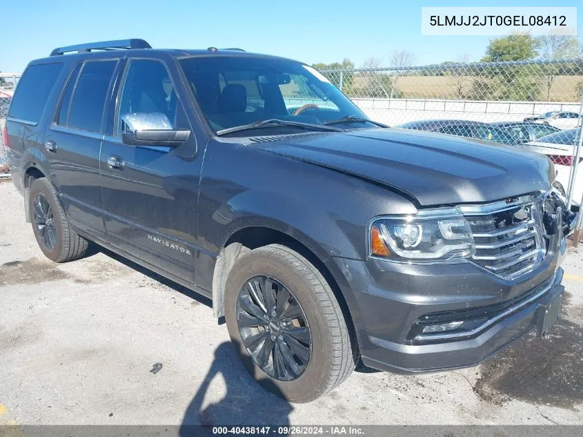 2016 Lincoln Navigator Select VIN: 5LMJJ2JT0GEL08412 Lot: 40438147