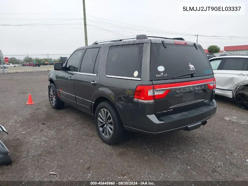 2016 Lincoln Navigator Select VIN: 5LMJJ2JT9GEL03337 Lot: 40445960