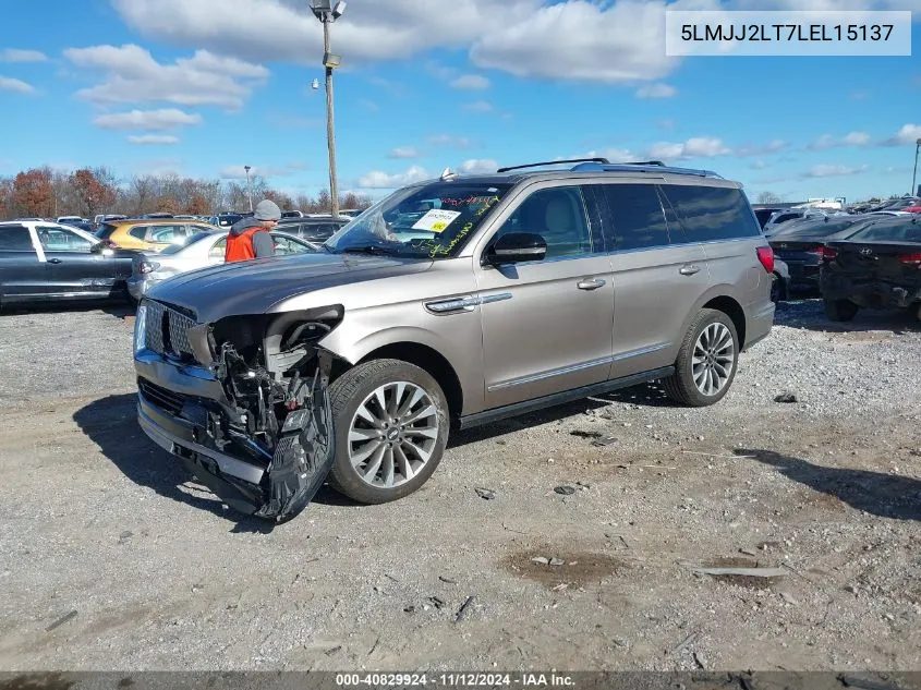 2020 Lincoln Navigator Reserve VIN: 5LMJJ2LT7LEL15137 Lot: 40829924