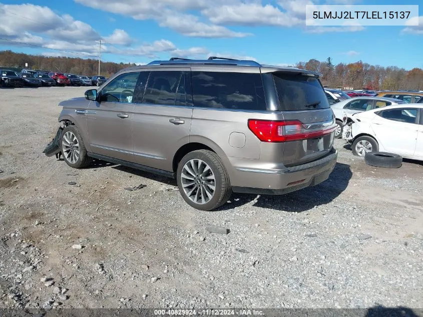 2020 Lincoln Navigator Reserve VIN: 5LMJJ2LT7LEL15137 Lot: 40829924