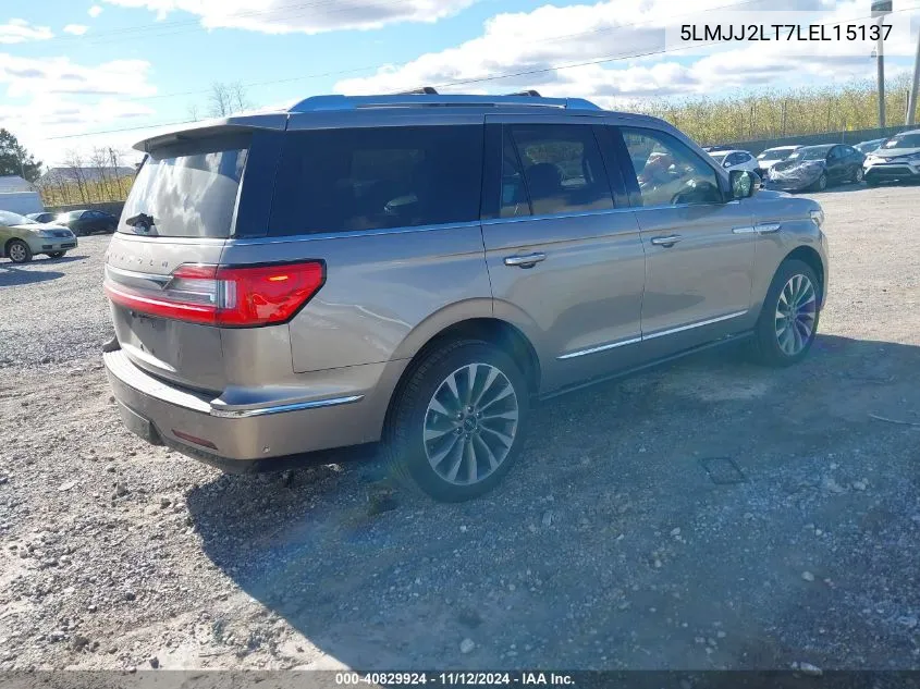 2020 Lincoln Navigator Reserve VIN: 5LMJJ2LT7LEL15137 Lot: 40829924