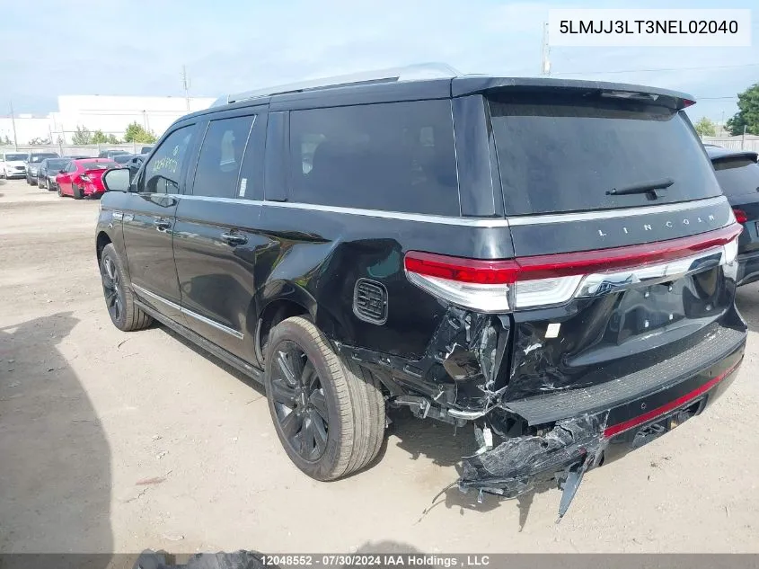 2022 Lincoln Navigator L Reserve VIN: 5LMJJ3LT3NEL02040 Lot: 12048552