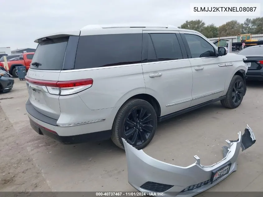 2022 Lincoln Navigator Reserve VIN: 5LMJJ2KTXNEL08087 Lot: 40737467