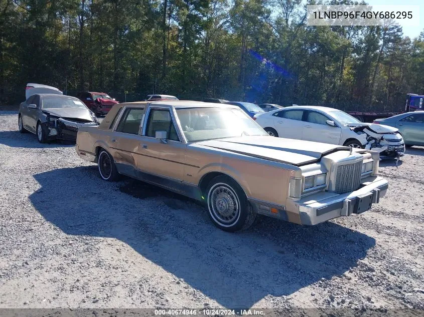 1986 Lincoln Town Car VIN: 1LNBP96F4GY686295 Lot: 40674946