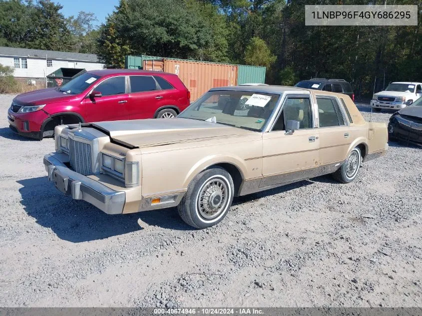 1986 Lincoln Town Car VIN: 1LNBP96F4GY686295 Lot: 40674946